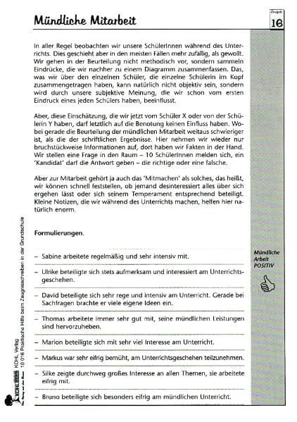 Produktbild: Zeugnisbeurteilungen in der Grundschule