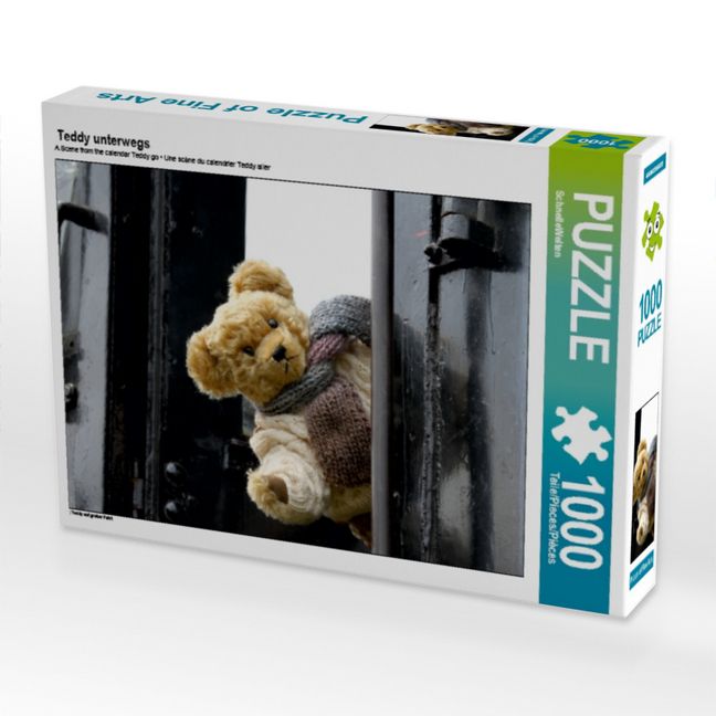 Produktbild: CALVENDO Puzzle Teddy unterwegs | 1000 Teile Lege-Gr&ouml;&szlig;e 64x48cm Foto-Puzzle f&uuml;r gl&uuml;ckliche Stunden