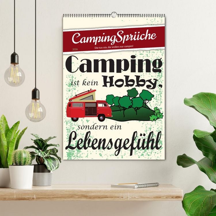 Produktbild: CampingSpr&uuml;che (Wandkalender 2026 DIN A2 hoch), CALVENDO Monatskalender