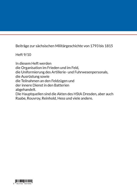 Produktbild: Das s&auml;chsische Artilleriekorps