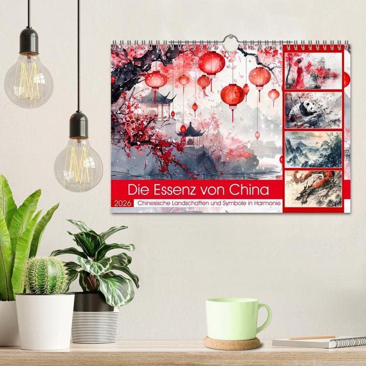 Produktbild: Die Essenz von China - Chinesische Landschaften und Symbole in Harmonie (Wandkalender 2026 DIN A4 quer), CALVENDO Monatskalender