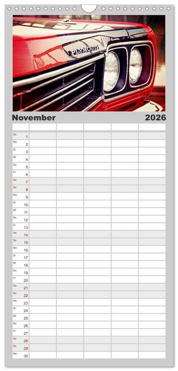Produktbild: Familienplaner 2026 - US-Muscle-Cars - Plymouth mit 5 Spalten (Wandkalender, 21 x 45 cm) CALVENDO