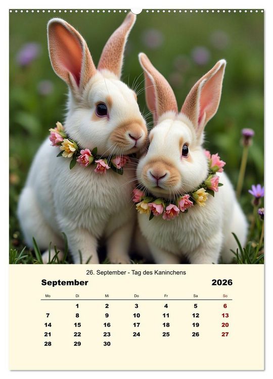 Produktbild: Blumenbekr&auml;nzte Haustiere zu ihrem Feiertag (Wandkalender 2026 DIN A2 hoch), CALVENDO Monatskalender