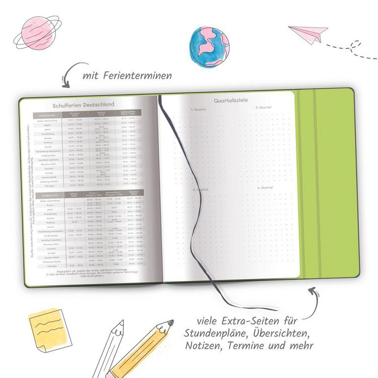 Produktbild: Tr&ouml;tsch Sch&uuml;lerkalender mit Klappe Black 23/24