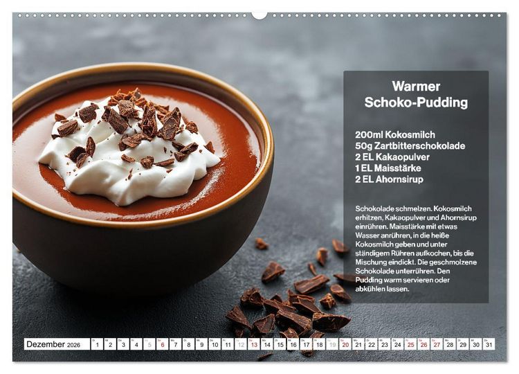 Produktbild: Veganes Soulfood - Leichte vegan Rezepte f&uuml;r jeden Monat (Wandkalender 2026 DIN A2 quer), CALVENDO Monatskalender