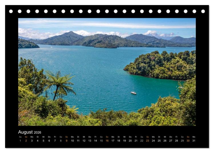 Produktbild: Neuseeland - Wunderwelt der Natur (Tischkalender 2026 DIN A5 quer), CALVENDO Monatskalender