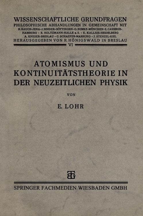 Produktbild: Atomismus und Kontinuit&auml;tstheorie in der Neuzeitlichen Physik