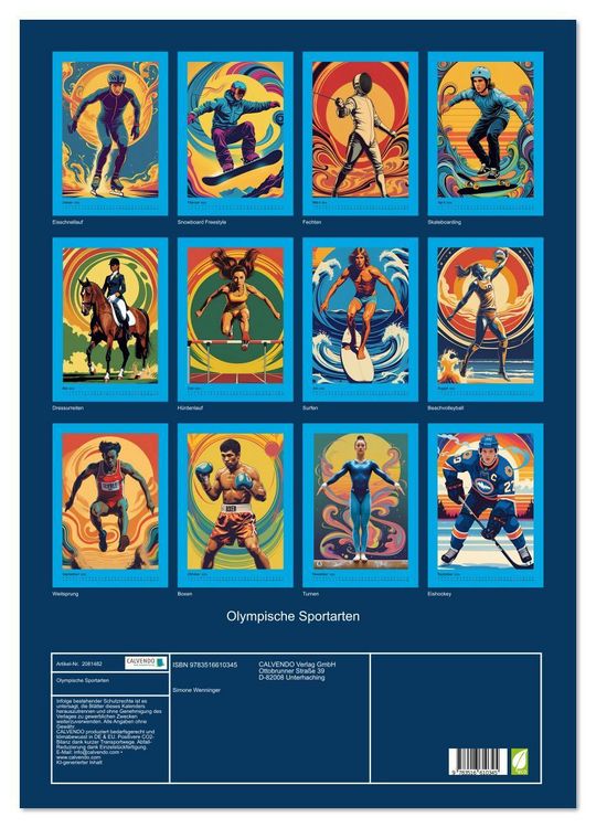 Produktbild: Olympische Sportarten (Wandkalender 2026 DIN A2 hoch), CALVENDO Monatskalender