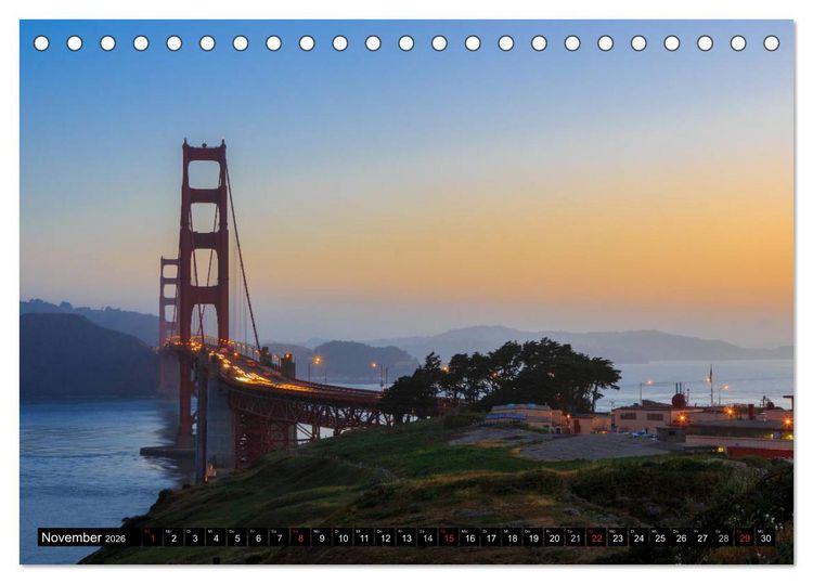 Produktbild: Golden Gate Bridge (Tischkalender 2026 DIN A5 quer), CALVENDO Monatskalender