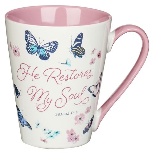 Produktbild: Mug Ceramic He Restores My Soul Psalm 23