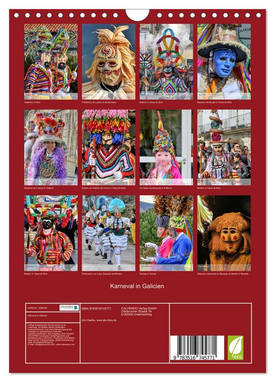 Produktbild: Karneval in Galicien (Wandkalender 2026 DIN A4 hoch), CALVENDO Monatskalender