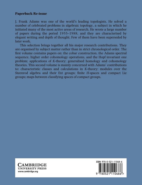 Produktbild: The Selected Works of J. Frank Adams, Volume II