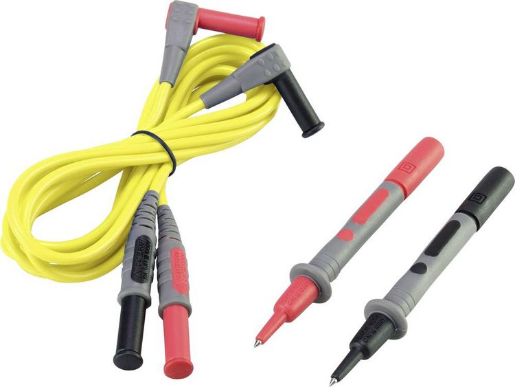 Produktbild: VOLTCRAFT MSL-504 Messleitung Stecker 4mm Pr&uuml;fspitze 1.20m Gelb 1St.