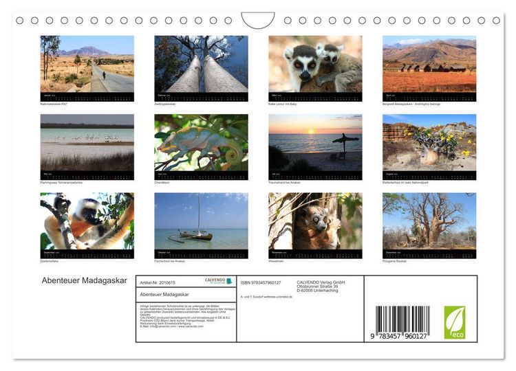 Produktbild: Abenteuer Madagaskar (Wandkalender 2026 DIN A4 quer), CALVENDO Monatskalender