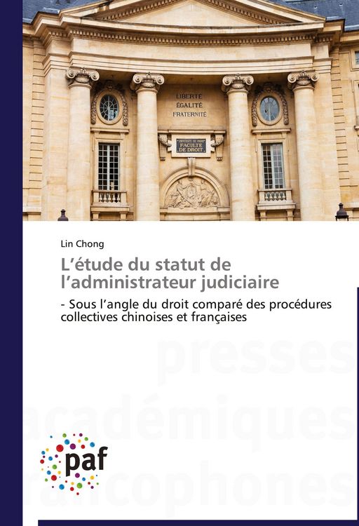 Produktbild: L'&eacute;tude du statut de l'administrateur judiciaire