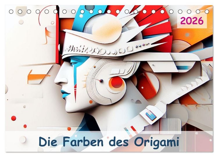 Produktbild: Die Farben des Origami (Tischkalender 2026 DIN A5 quer), CALVENDO Monatskalender