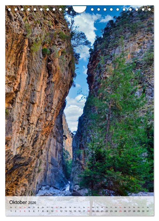 Produktbild: Naturerlebnis Samaria Schlucht auf Kreta (Wandkalender 2026 DIN A4 hoch), CALVENDO Monatskalender
