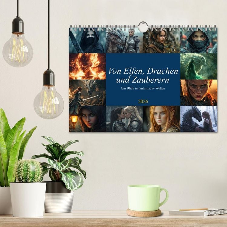 Produktbild: Von Elfen, Drachen und Zauberern - Ein Blick in fantastische Welten (Wandkalender 2026 DIN A4 quer), CALVENDO Monatskalender