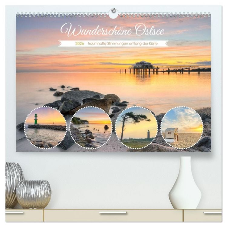 Produktbild: Wundersch&ouml;ne Ostsee - Traumhafte Stimmungen entlang der K&uuml;ste (hochwertiger Premium Wandkalender 2026 DIN A2 quer), Kunstdruck in Hochglanz