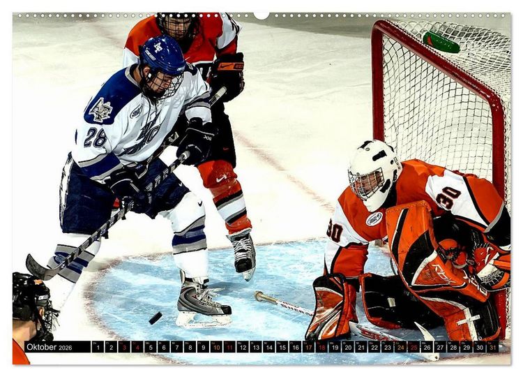 Produktbild: Mit vollem Einsatz - Eishockey (Wandkalender 2026 DIN A2 quer), CALVENDO Monatskalender