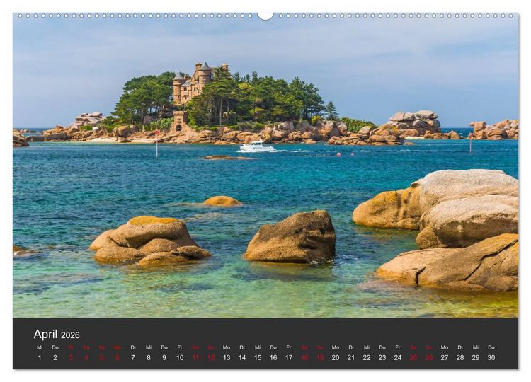 Produktbild: C&ocirc;te de Granit Rose - Ein K&uuml;stenbereich in der Bretagne (hochwertiger Premium Wandkalender 2026 DIN A2 quer), Kunstdruck in Hochglanz