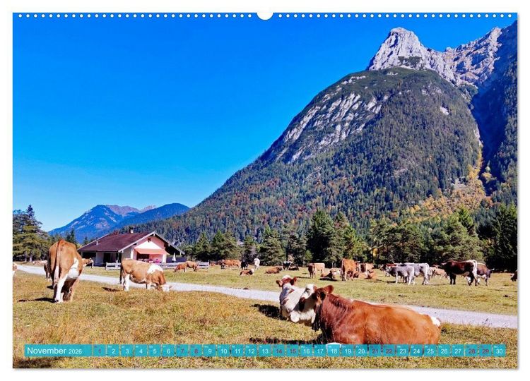 Produktbild: Almen im Westlichen Karwendelgebirge (hochwertiger Premium Wandkalender 2026 DIN A2 quer), Kunstdruck in Hochglanz