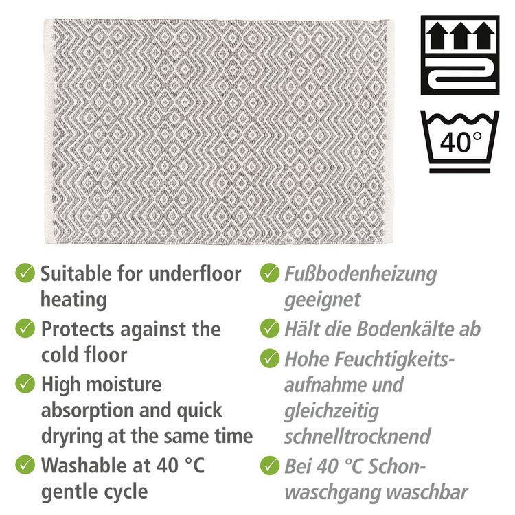 Produktbild: Badematte Mod. Abai, 50 x 80 cm, hergestellt aus recycelten PET-Flaschen