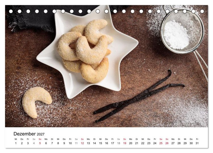 Produktbild: Kuchen, Kekse und Geb&auml;ck - s&uuml;&szlig; und lecker durch das Jahr (Tischkalender 2027 DIN A5 quer), CALVENDO Monatskalender