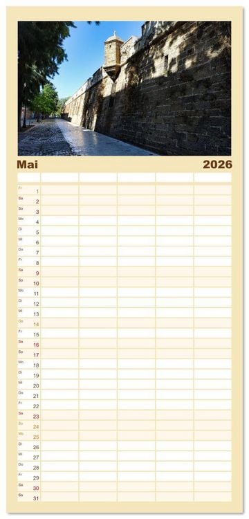 Produktbild: Familienplaner 2026 - C&aacute;diz Sp&uuml;re die frische Meeresbrise mit 5 Spalten (Wandkalender, 21 x 45 cm) CALVENDO