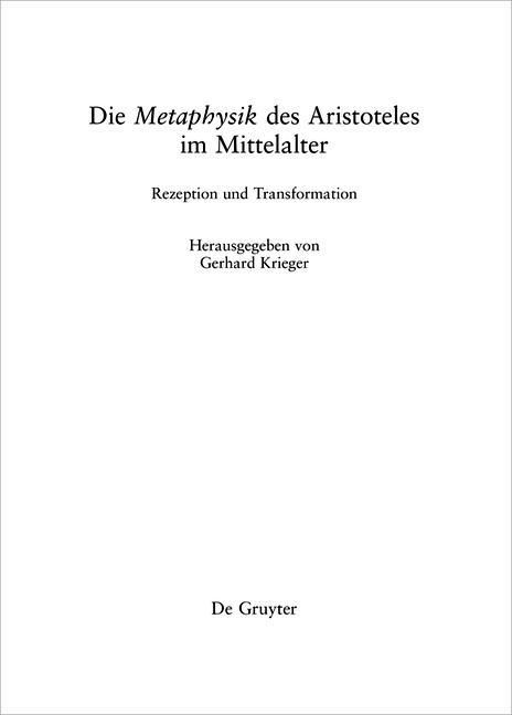 Produktbild: Die "Metaphysik" des Aristoteles im Mittelalter