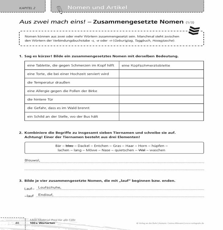 Produktbild: 100 x Wortarten