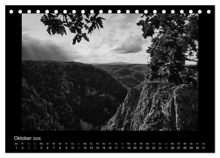 Produktbild: Harz-Bilder in monochrome (Tischkalender 2026 DIN A5 quer), CALVENDO Monatskalender
