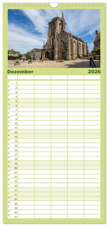 Produktbild: Familienplaner 2026 - Cornouaille - Ein Ausflug in den S&uuml;dwesten der Bretagne mit 5 Spalten (Wandkalender, 21 x 45 cm) CALVENDO