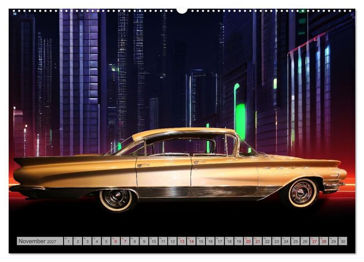 Produktbild: US Classic Cars im Jet-Age (hochwertiger Premium Wandkalender 2027 DIN A2 quer), Kunstdruck in Hochglanz