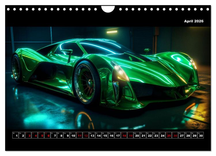 Produktbild: Surreale Cyber Cars (Wandkalender 2026 DIN A4 quer), CALVENDO Monatskalender