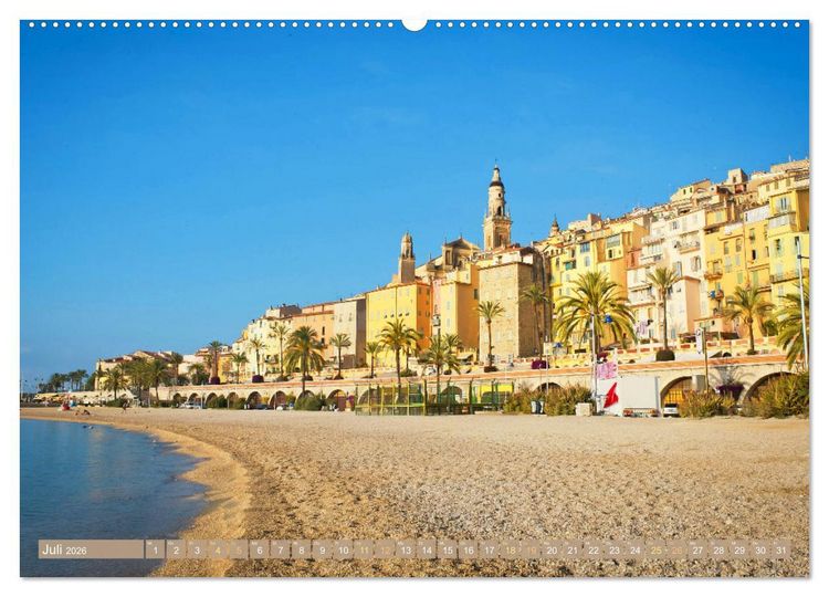 Produktbild: Lebendige Cote d'Azur: Die azurblaue K&uuml;ste (Wandkalender 2026 DIN A2 quer), CALVENDO Monatskalender