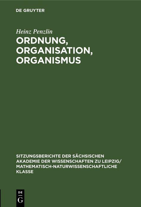 Produktbild: Ordnung, Organisation, Organismus