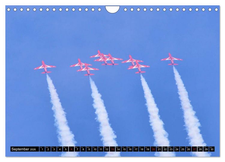 Produktbild: Royal Air Force The Red Arrows Formation Team (Wall Calendar 2026 DIN A4 landscape), CALVENDO 12 Month Wall Calendar