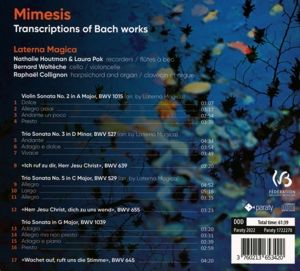 Produktbild: Mimesis - Transcriptions of Bach works