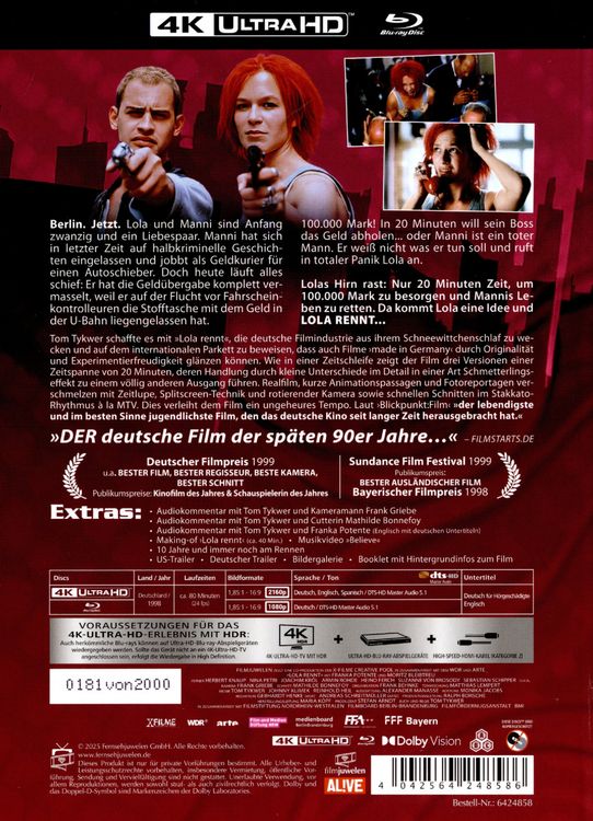 Produktbild: Lola rennt - 2-Disc Limited Collector's Edition Mediabook (4K Ultra HD + Blu-ray)