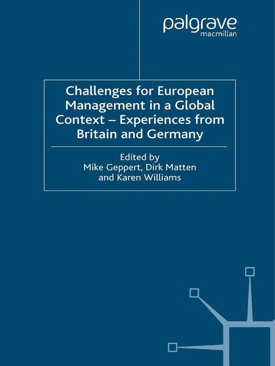 Produktbild: Challenges for European Management in a Global Context