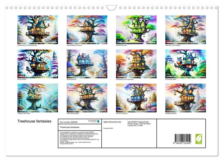 Produktbild: Treehouse fantasies (Wall Calendar 2026 DIN A3 landscape), CALVENDO 12 Month Wall Calendar