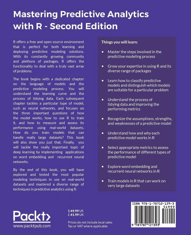 Produktbild: Mastering Predictive Analytics with R, Second Edition