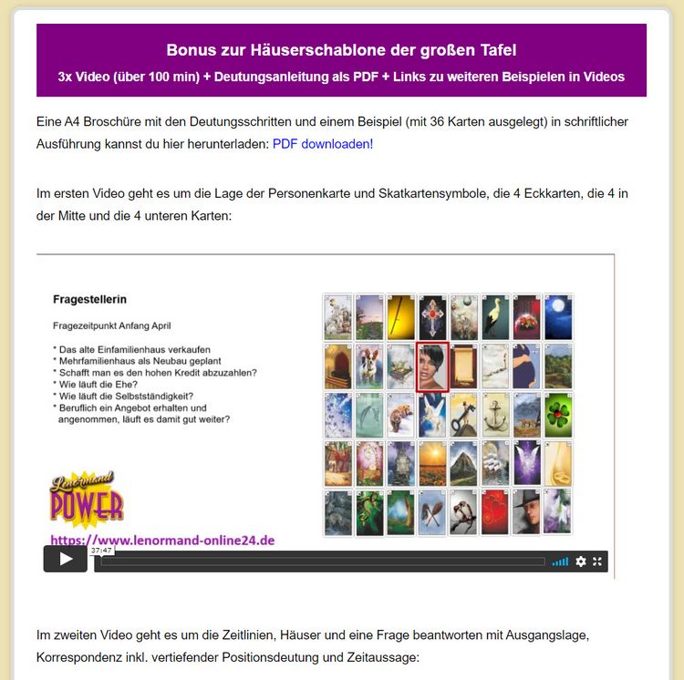 Produktbild: H&auml;userschablone zur gro&szlig;en Tafel 8x4 (5) f&uuml;r 36 oder auch 40 Lenormandkarten