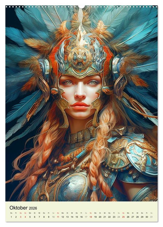 Produktbild: Antike Amazonen. Furchtlose Fantasy-Kriegerinnen (hochwertiger Premium Wandkalender 2026 DIN A2 hoch), Kunstdruck in Hochglanz