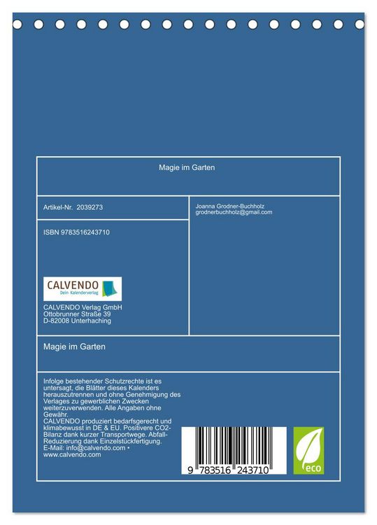 Produktbild: Magie im Garten (Tischkalender 2026 DIN A5 hoch), CALVENDO Monatskalender