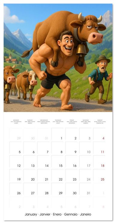 Produktbild: Bodybuilding with Family (Wall Calendar 2026 12 &times; 12 Inch) CALVENDO 12 Month Wall Calendar