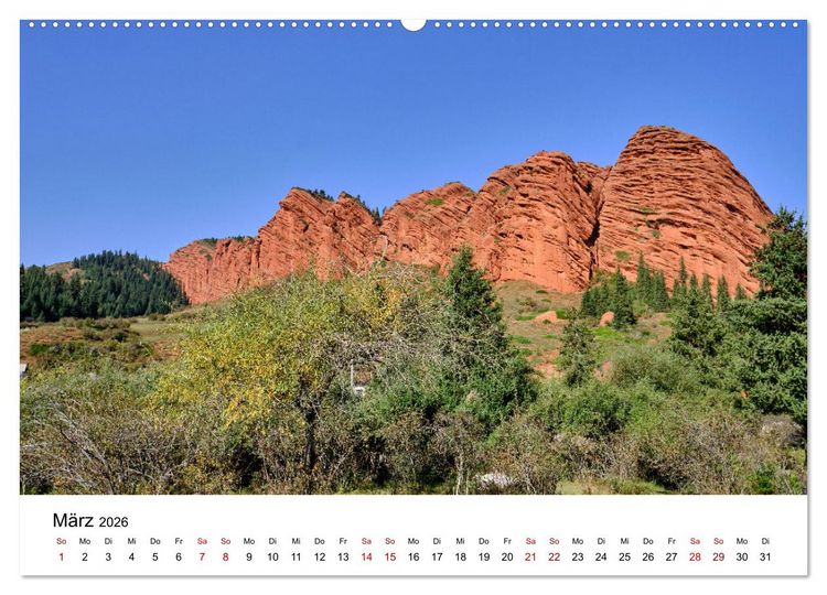 Produktbild: Zentralasien - Entlang der alten Seidenstra&szlig;e (hochwertiger Premium Wandkalender 2026 DIN A2 quer), Kunstdruck in Hochglanz