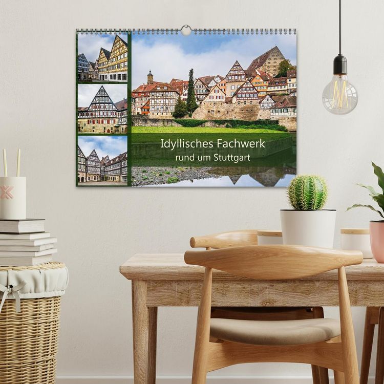 Produktbild: Idyllisches Fachwerk rund um Stuttgart (Wandkalender 2027 DIN A3 quer), CALVENDO Monatskalender