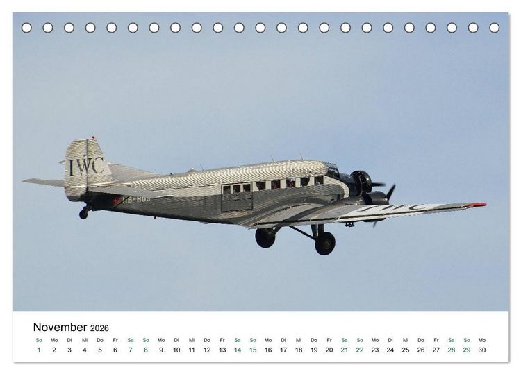 Produktbild: Junkers Ju 52 Die Legende (Tischkalender 2026 DIN A5 quer), CALVENDO Monatskalender